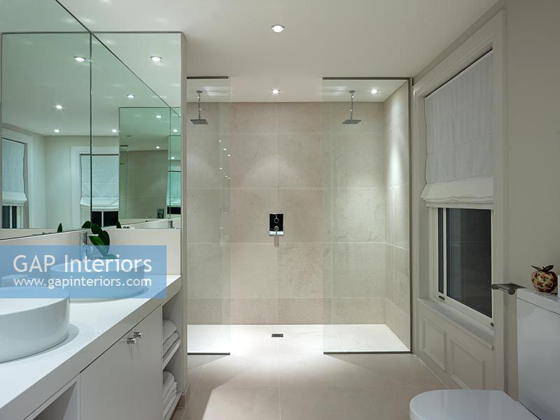 Salle de bain moderne avec douche double