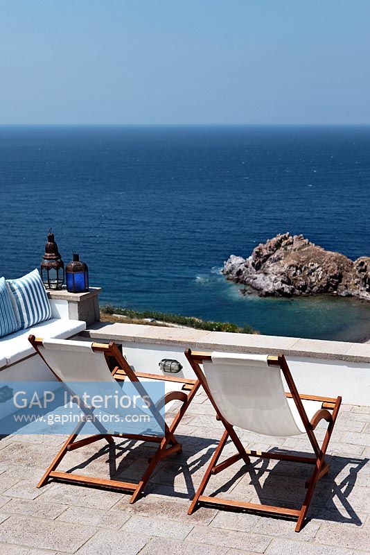 Terrasse avec vue mer, Grèce