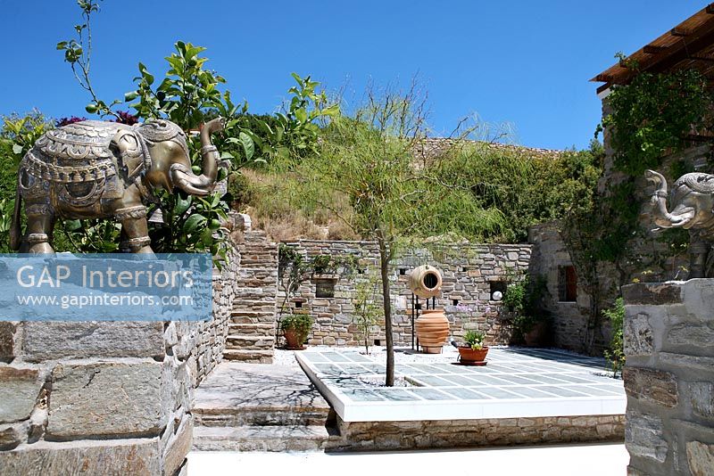 Jardin en pierre traditionnel