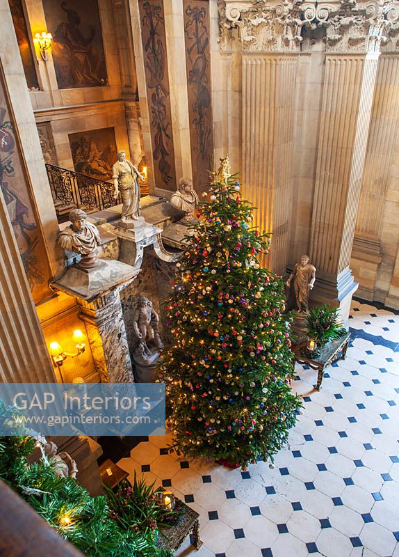 Arbre de Noël dans la grande salle, Castle Howard