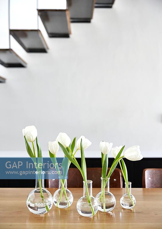 Tulipes sur table à manger