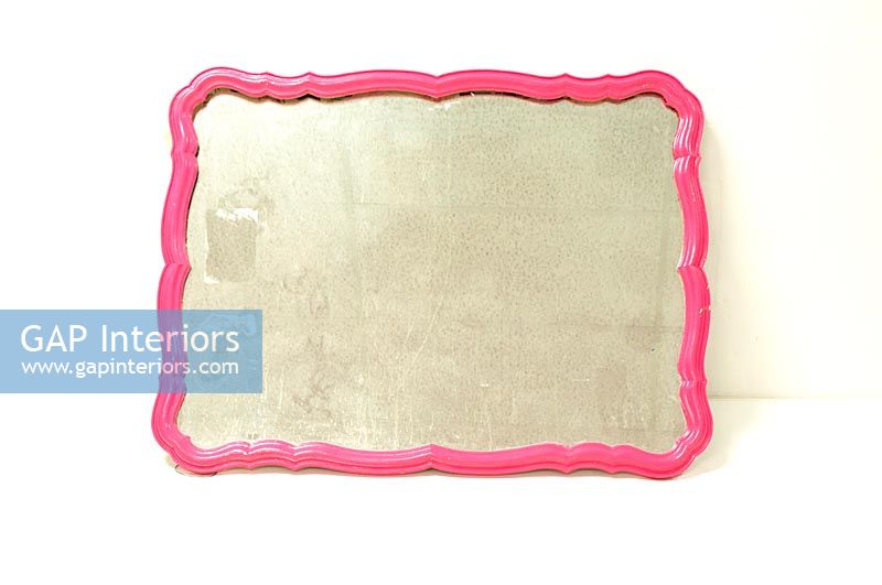 Miroir avec cadre peint - rose