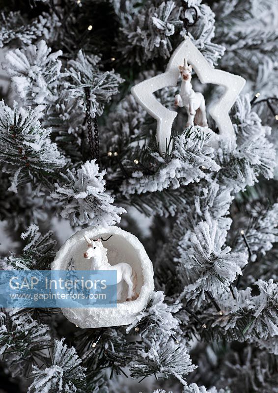 Décorations d'arbre de Noël blanc