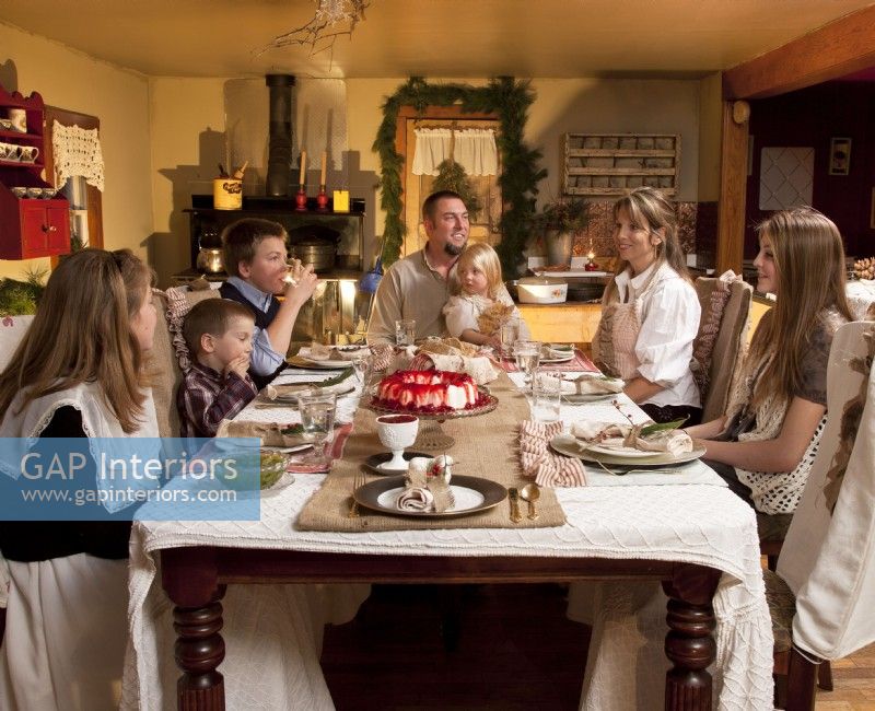 Famille du Michigan célébrant le dîner de Noël