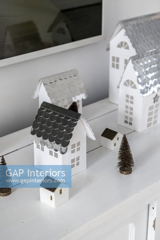 Détail de maisons miniatures - Décorations de Noël