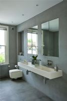 Salle de bain moderne avec double lavabo en pierre mural en ardoise grise twin salle de bain avec miroirs