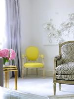 Salon avec fauteuils rembourrés classiques