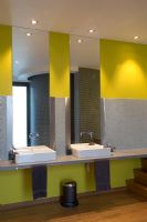 Salle de bain moderne avec deux lavabos