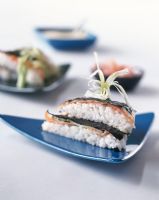 Sushi au saumon, gros plan