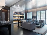 Salon moderne avec mobilier gris