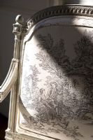 Détail de la tapisserie d'ameublement de chaise à motifs