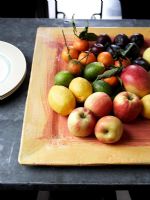 Détail de l'assiette de fruits