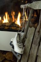 Patins à glace en brûlant du feu