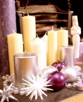 Collection de bougies décoratives, détail