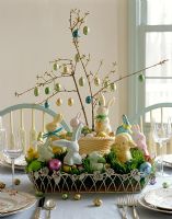 Pièce maîtresse de la table de décoration de Pâques