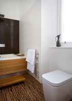 Salle de bain moderne avec baignoire surélevée
