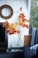 Détail des feuilles d'automne dans un vase