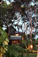 Maison de plage tropicale et jardin, Brésil