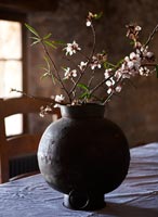 Fleur dans un vase en fer
