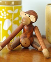 Jouet singe en bois