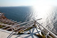 Plate-forme d'observation donnant sur la mer, Mykonos, Grèce