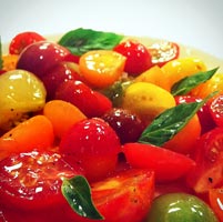 Salade de tomates et basilic