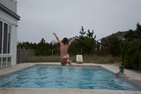 Enfant, sauter, piscine