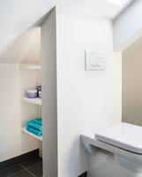 Rangement de salle de bain moderne en alcôve