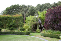 Jardin paysagé avec pavillon d'été