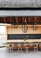 Cuisine-salle à manger contemporaine en bois