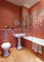 Salle de bain colorée