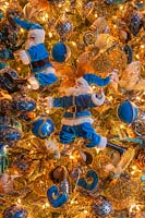 Décorations de Noël sur arbre dans le bureau des rois, Vaux le Vicomte