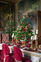 Décorations de Noël dans le salon haut, Castle Howard