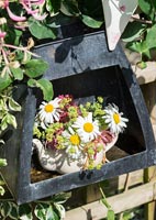 Bouquet de fleurs dans une théière