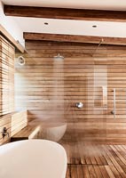 Salle de bain minimale avec douche à l'italienne