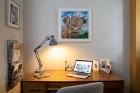 Bureau à domicile avec photo de vache