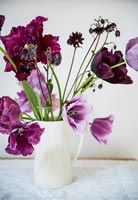 Fleurs de campagne violettes en pot