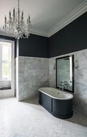 Salle de bain classique noir et gris