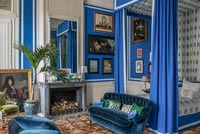 Chambre classique bleu et blanc