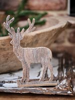 Détail d'ornement de Noël renne sculpté
