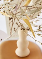 Détail de branches dans un vase en céramique