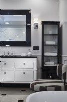 Salle de bain classique en noir et blanc