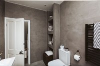 Salle de bain contemporaine aux murs en tadelakt